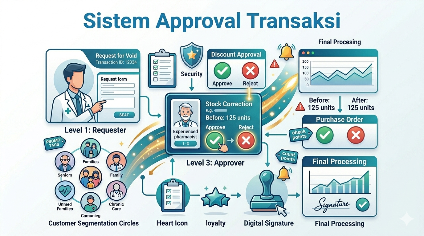 Sistem Approval Transaksi Apotek: Workflow Persetujuan Multi-User yang Efisien