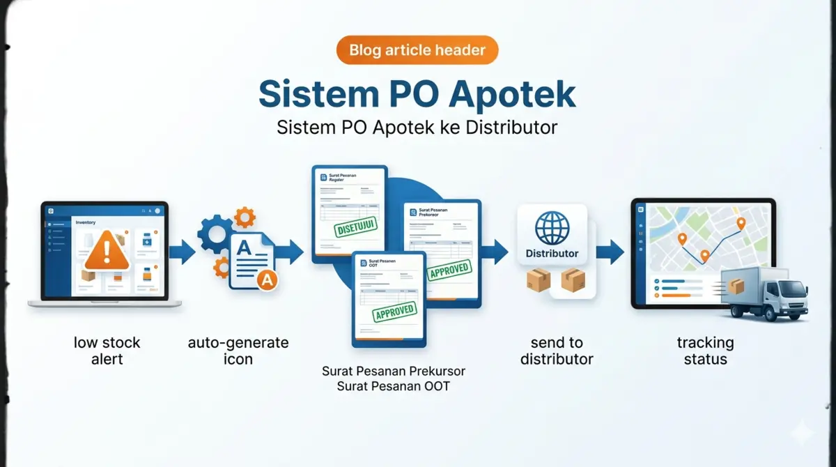 Sistem PO Apotek ke Distributor: Otomasi Surat Pesanan Reguler, Prekursor & OOT